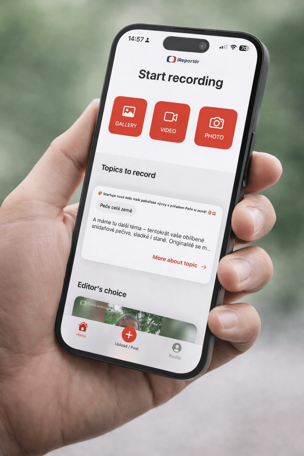 iReporter mobile app interface