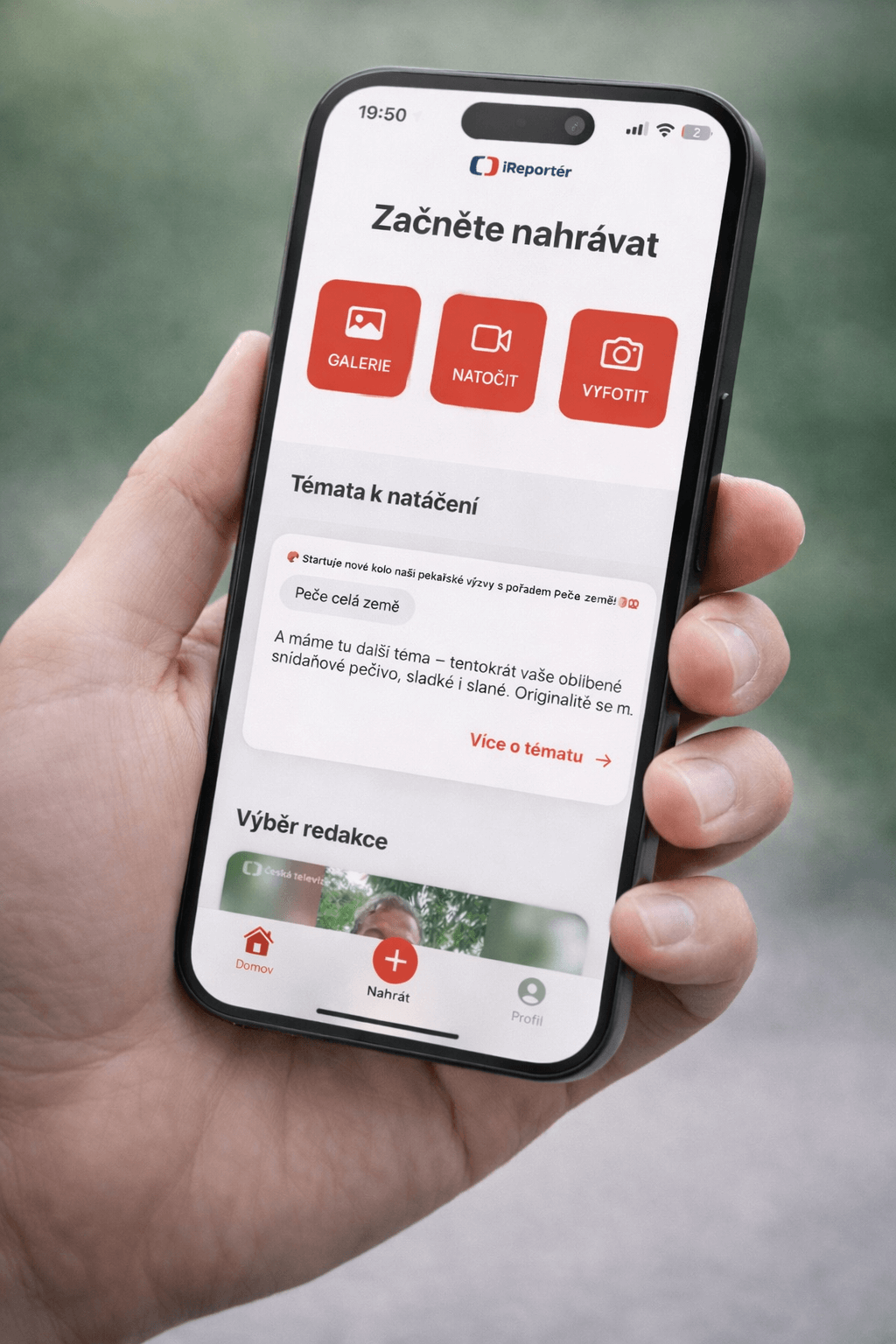 iReportér mobilní aplikace