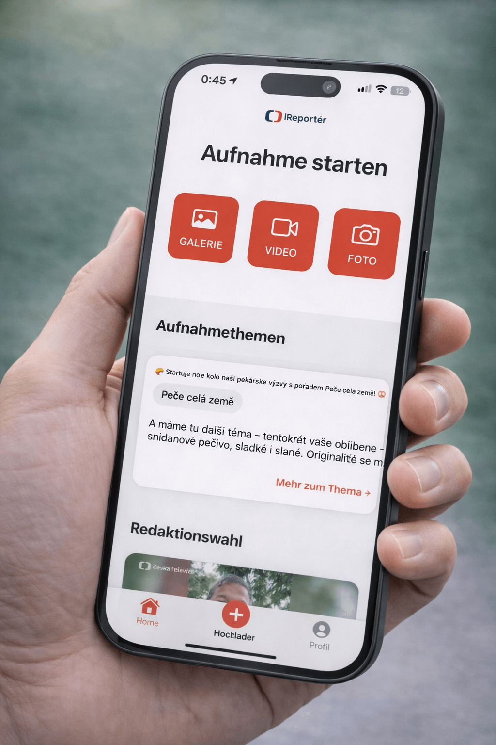 iReporter mobile app interface